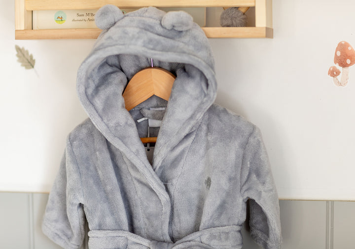 Mabel & Fox - Baby Hooded Dressing Gown - Grey - Mabel & Fox