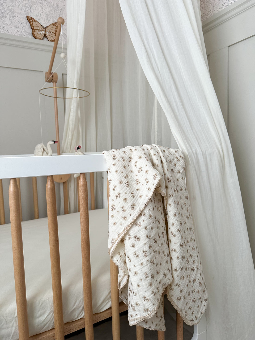 Mabel & Fox - Baby Muslin Cotton Blanket - Camellia - Mabel & Fox