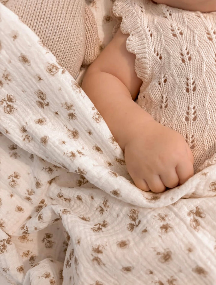 Mabel & Fox - Baby Muslin Cotton Blanket - Camellia - Mabel & Fox