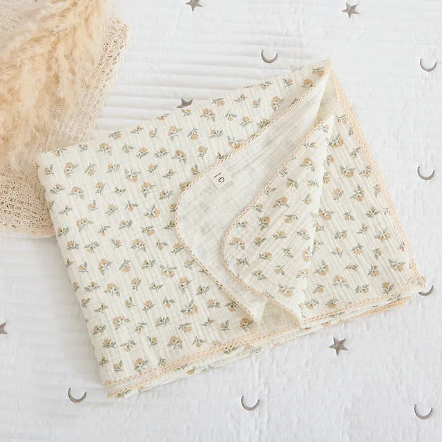 Mabel & Fox - Baby Muslin Cotton Blanket - Dainty Floral - Mabel & Fox