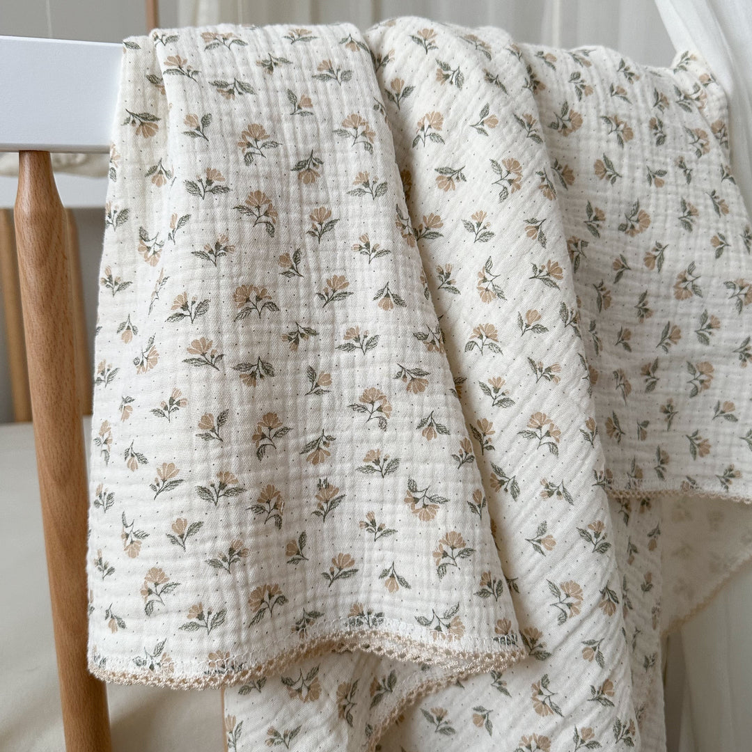 Mabel & Fox - Baby Muslin Cotton Blanket - Dainty Floral - Mabel & Fox