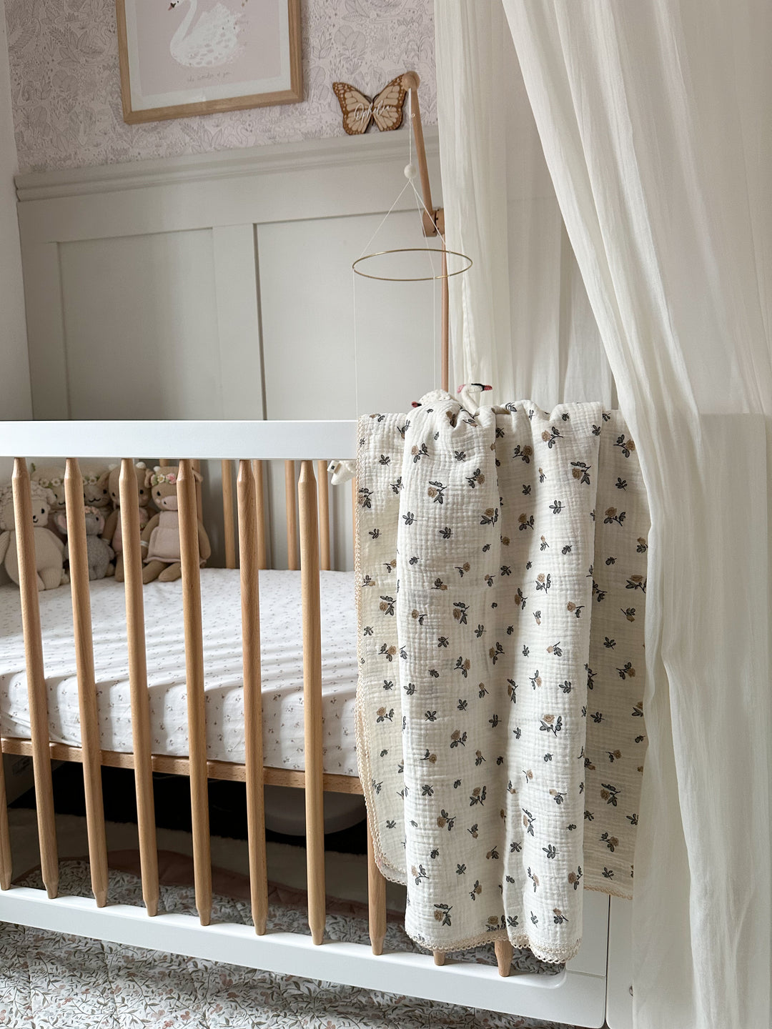 Mabel & Fox - Baby Muslin Cotton Blanket - Rose Bud - Mabel & Fox