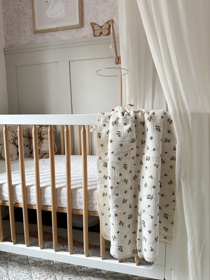 Mabel & Fox - Baby Muslin Cotton Blanket - Rose Bud - Mabel & Fox