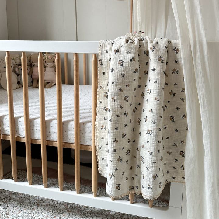 Mabel & Fox - Baby Muslin Cotton Blanket - Rose Bud - Mabel & Fox