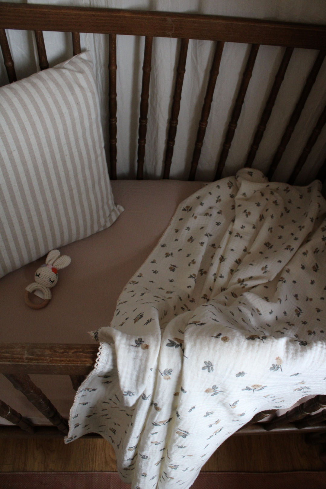 Mabel & Fox - Baby Muslin Cotton Blanket - Rosebud - Mabel & Fox