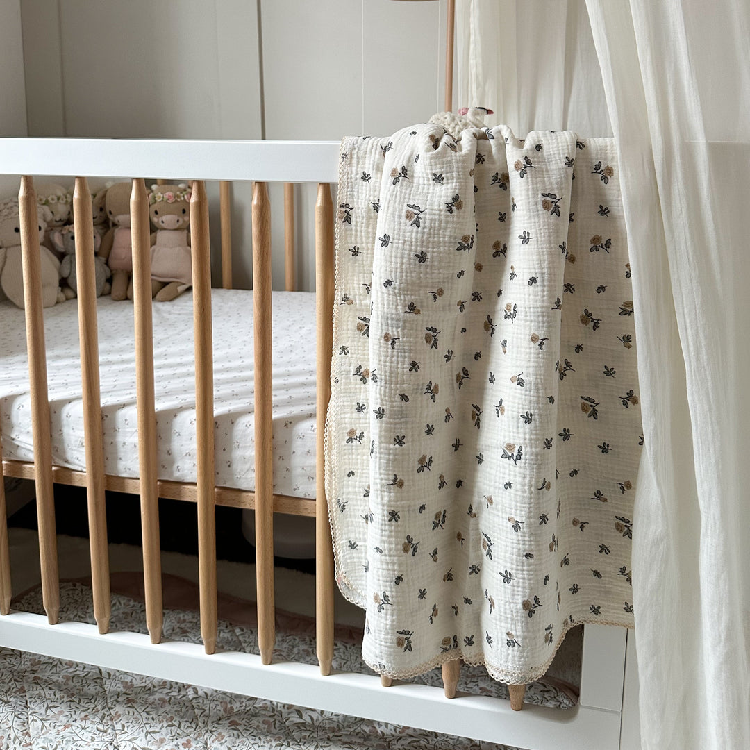 Mabel & Fox - Baby Muslin Cotton Blanket - Rose Bud - Mabel & Fox