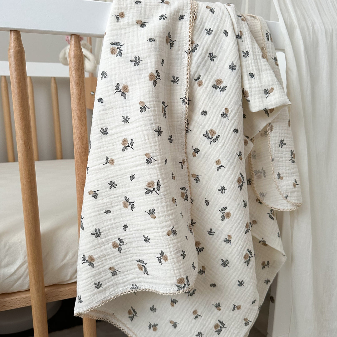 Mabel & Fox - Baby Muslin Cotton Blanket - Rose Bud - Mabel & Fox