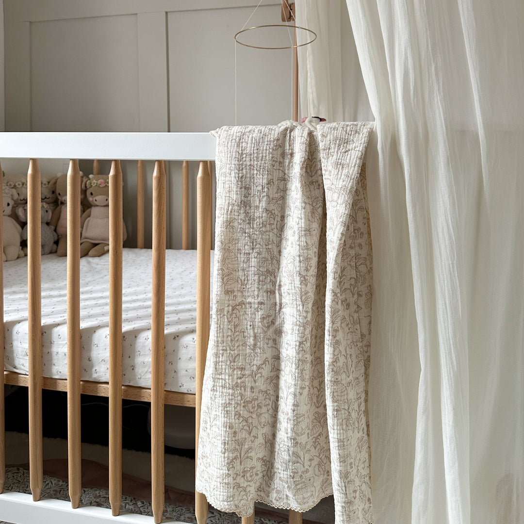 Mabel & Fox - Baby Muslin Cotton Blanket - Woodland Bunnies - Mabel & Fox