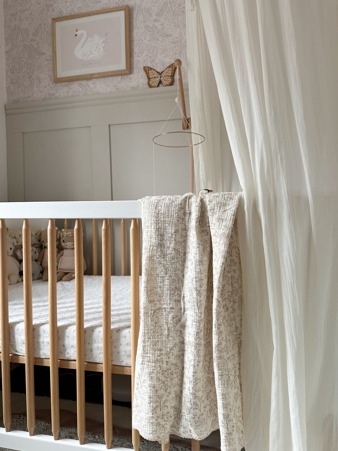 Mabel & Fox - Baby Muslin Cotton Blanket - Woodland Bunnies - Mabel & Fox