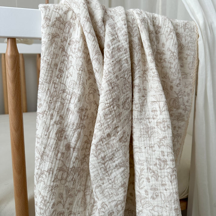 Mabel & Fox - Baby Muslin Cotton Blanket - Woodland Bunnies - Mabel & Fox