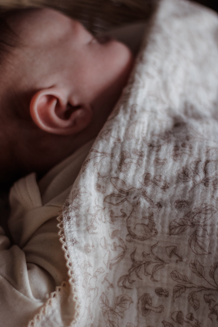 Mabel & Fox - Baby Muslin Cotton Blanket - Woodland Bunnies - Mabel & Fox