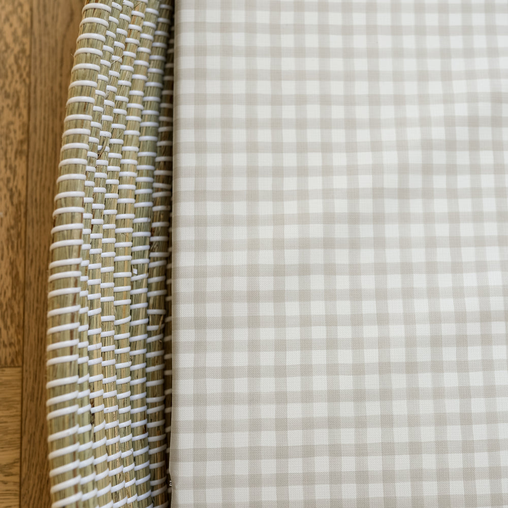 Mabel & Fox -  Basket Changing Mat - Beige Gingham - Mabel & Fox