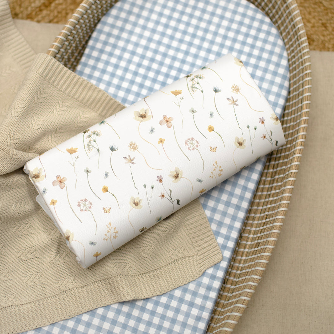 Mabel & Fox - Basket Changing Mat - Blue Gingham - Mabel & Fox