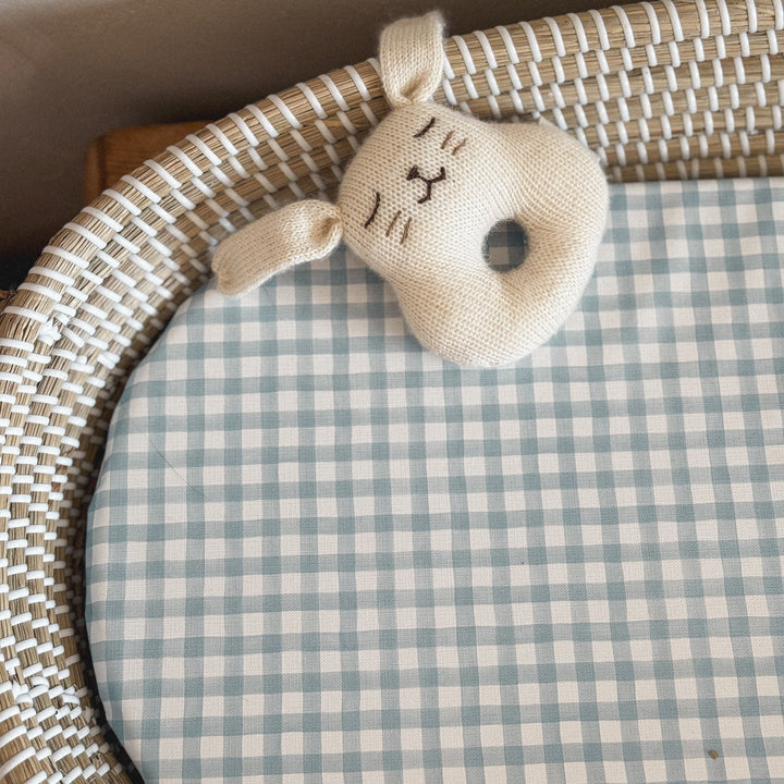 Mabel & Fox - Basket Changing Mat - Blue Gingham - Mabel & Fox
