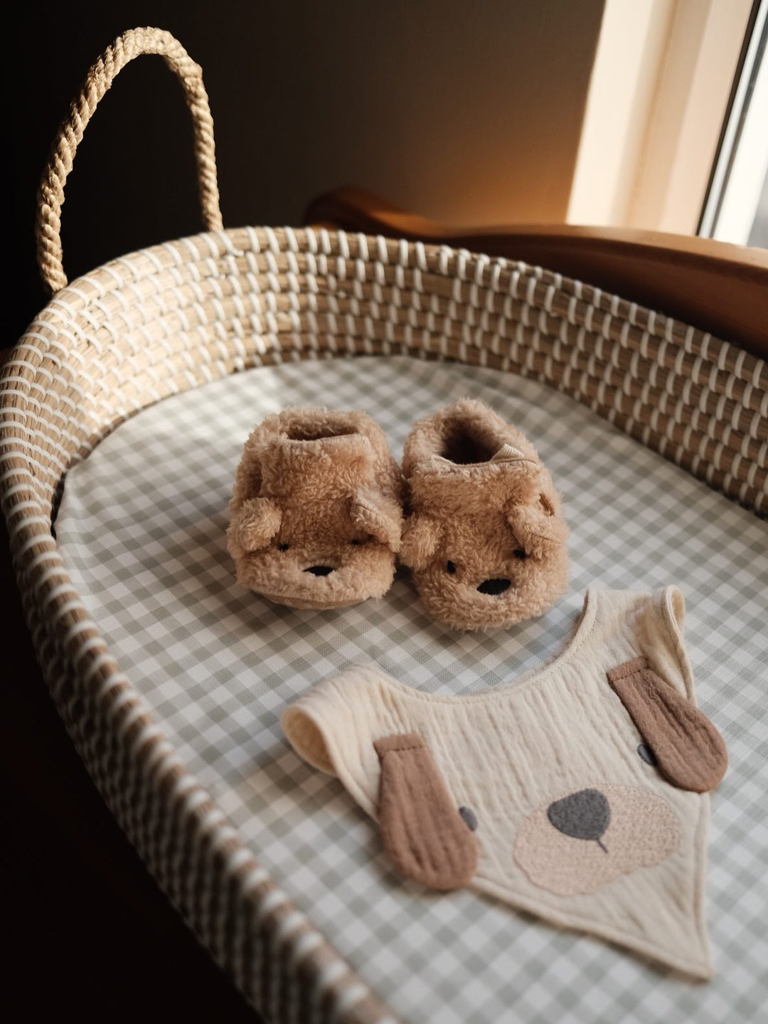 Mabel & Fox - Basket Changing Mat - Blue Gingham - Mabel & Fox