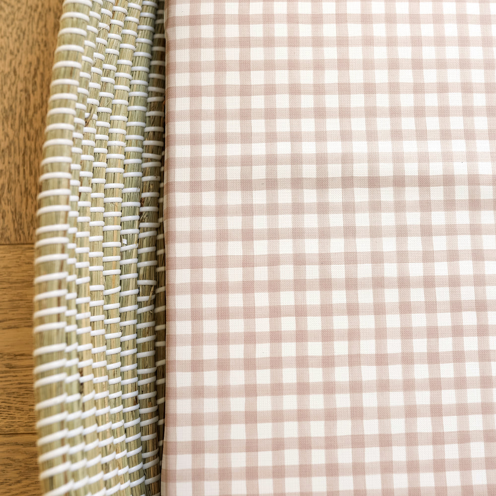 Mabel & Fox -  Basket Changing Mat - Blush Gingham - Mabel & Fox