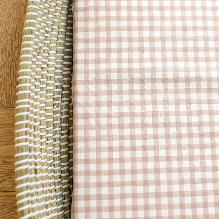 Mabel & Fox -  Basket Changing Mat - Blush Gingham - Mabel & Fox