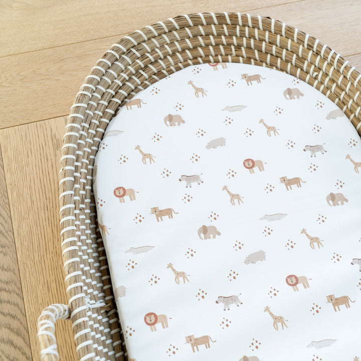 Mabel & Fox -  Basket Changing Mat - Boho Safari - Mabel & Fox