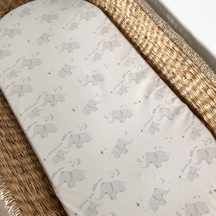 Mabel & Fox -  Basket Changing Mat - Elephants - Mabel & Fox