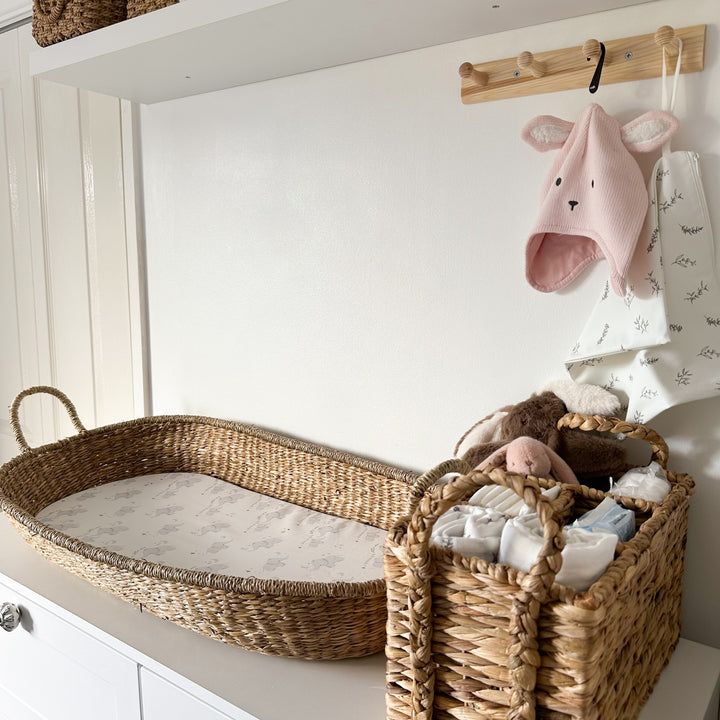 Mabel & Fox -  Basket Changing Mat - Elephants - Mabel & Fox