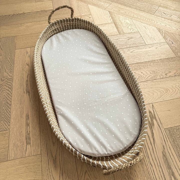Mabel & Fox -  Basket Changing Mat - Grey Spotty - Mabel & Fox