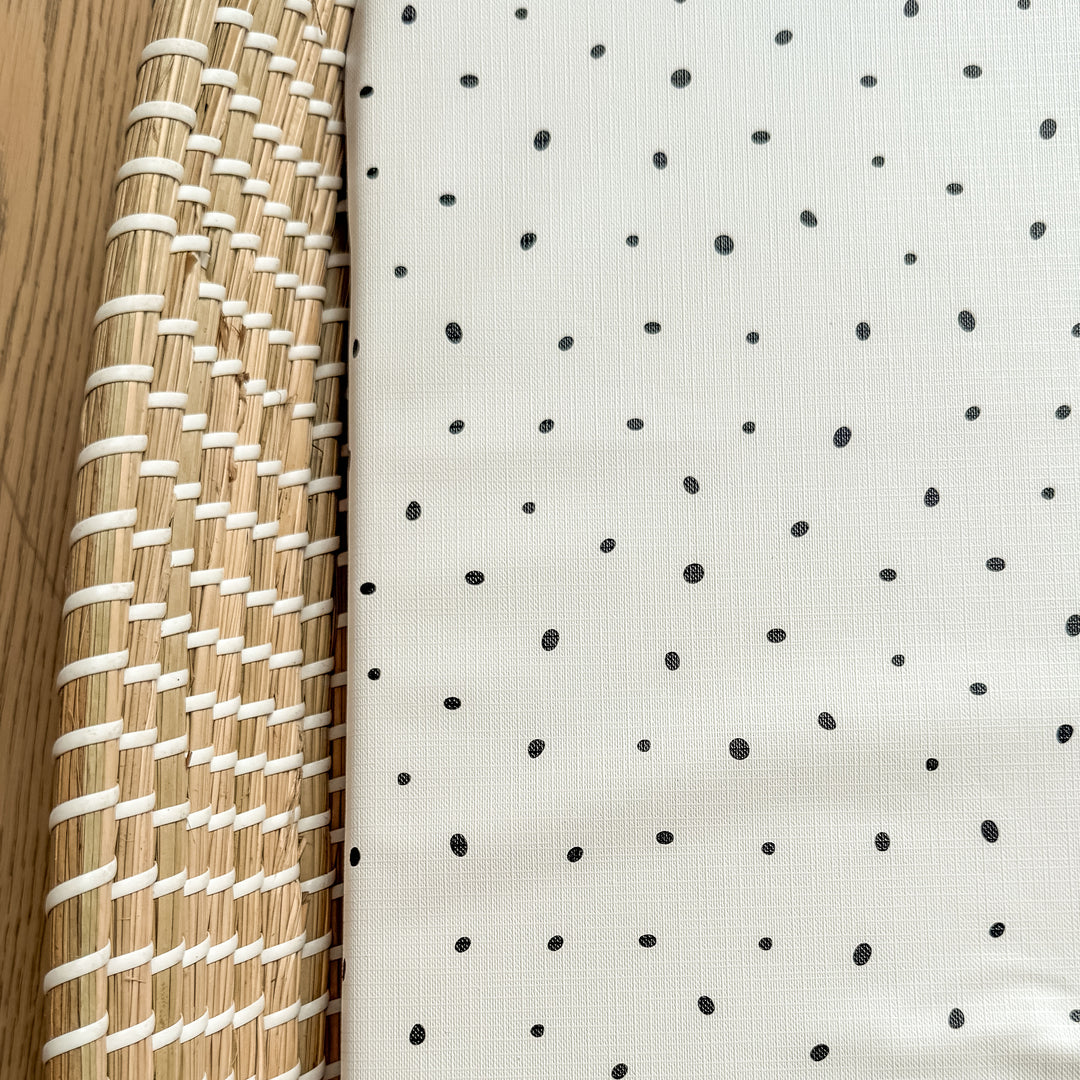 Mabel & Fox -  Basket Changing Mat - Monochrome Spotty - Mabel & Fox