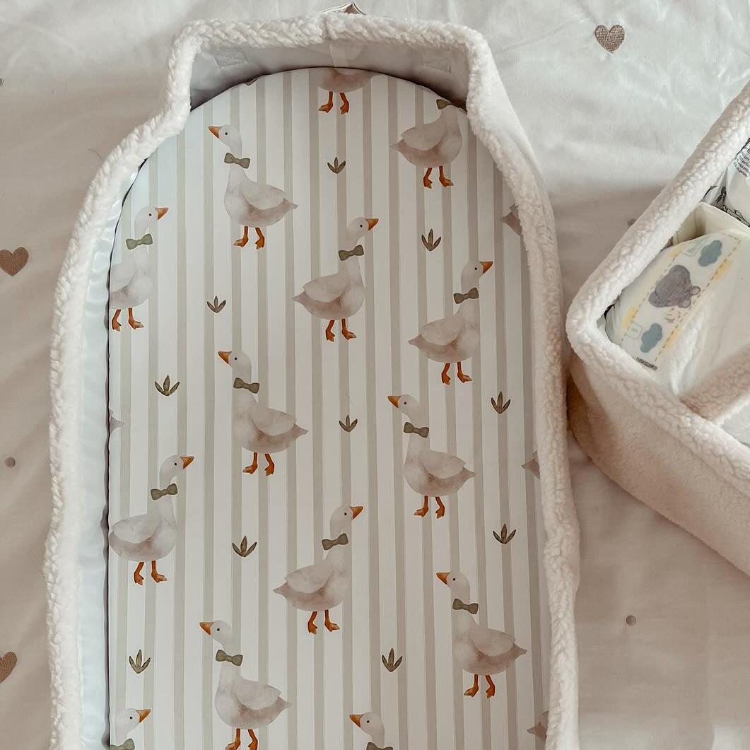 Mabel & Fox -  Basket Changing Mat - Mr Goose - Mabel & Fox