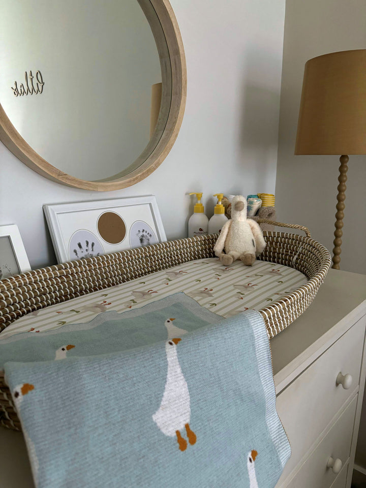 Mabel & Fox -  Basket Changing Mat - Mr Goose - Mabel & Fox