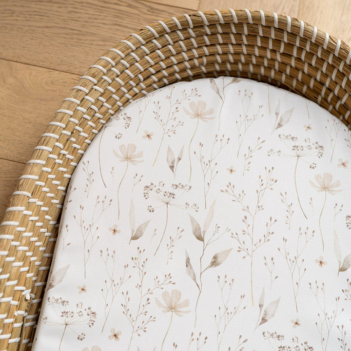 Mabel & Fox - Basket Changing Mat - Natural Wildflowers - Mabel & Fox