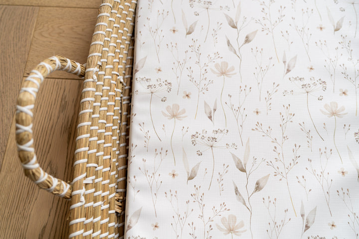 Mabel & Fox - Basket Changing Mat - Natural Wildflowers - Mabel & Fox