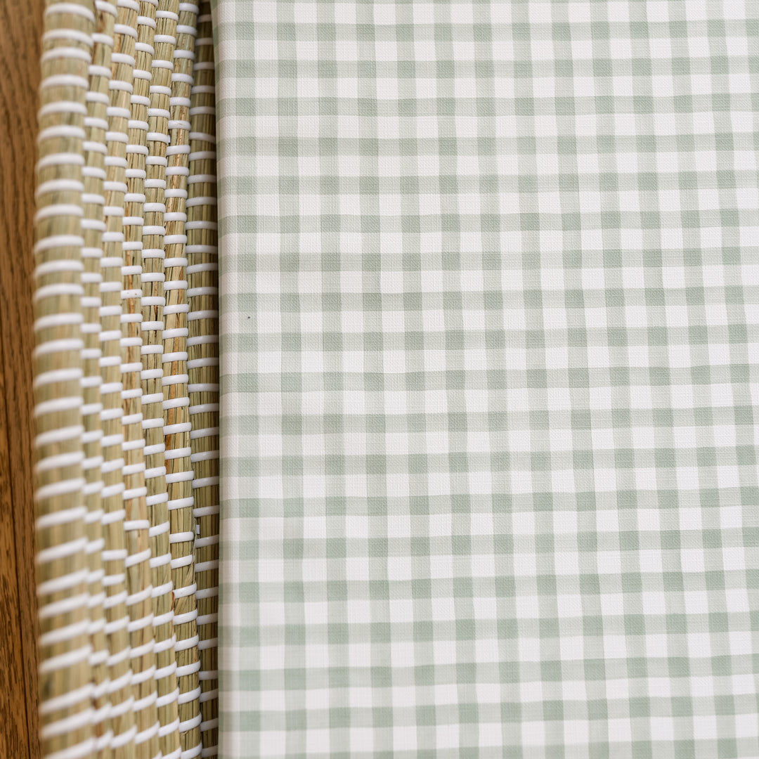 Mabel & Fox -  Basket Changing Mat - Sage Gingham - Mabel & Fox