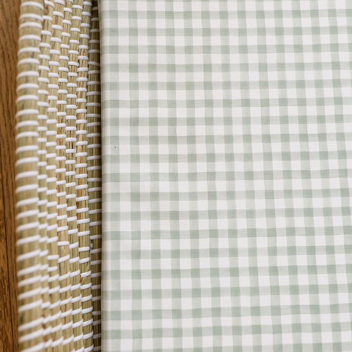 Mabel & Fox -  Basket Changing Mat - Sage Gingham - Mabel & Fox