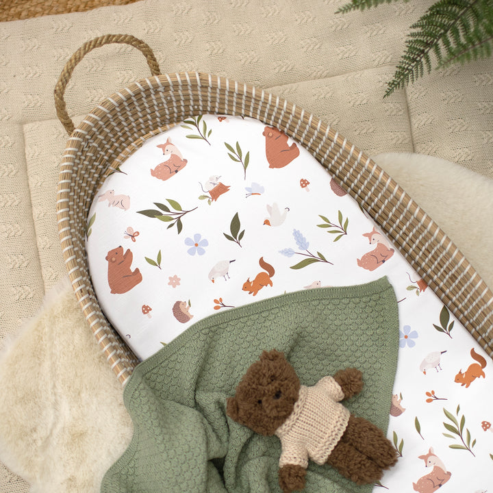 Mabel & Fox -  Basket Changing Mat - Woodland Wonders - Mabel & Fox