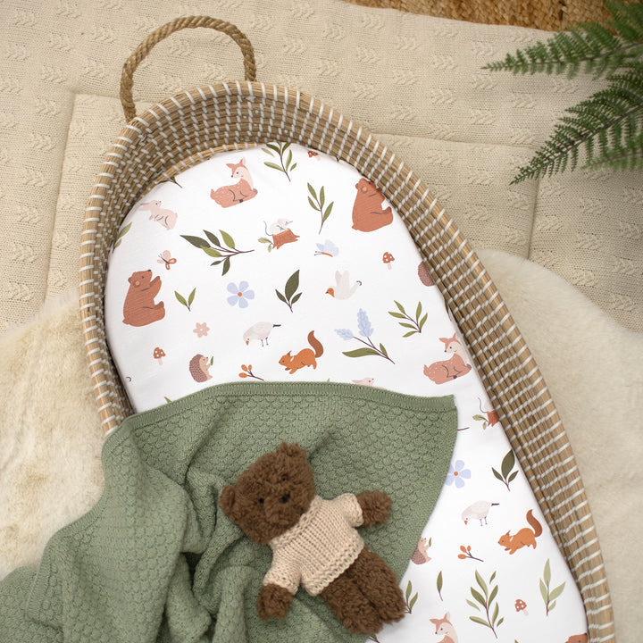 Mabel & Fox -  Basket Changing Mat - Woodland Wonders - Mabel & Fox