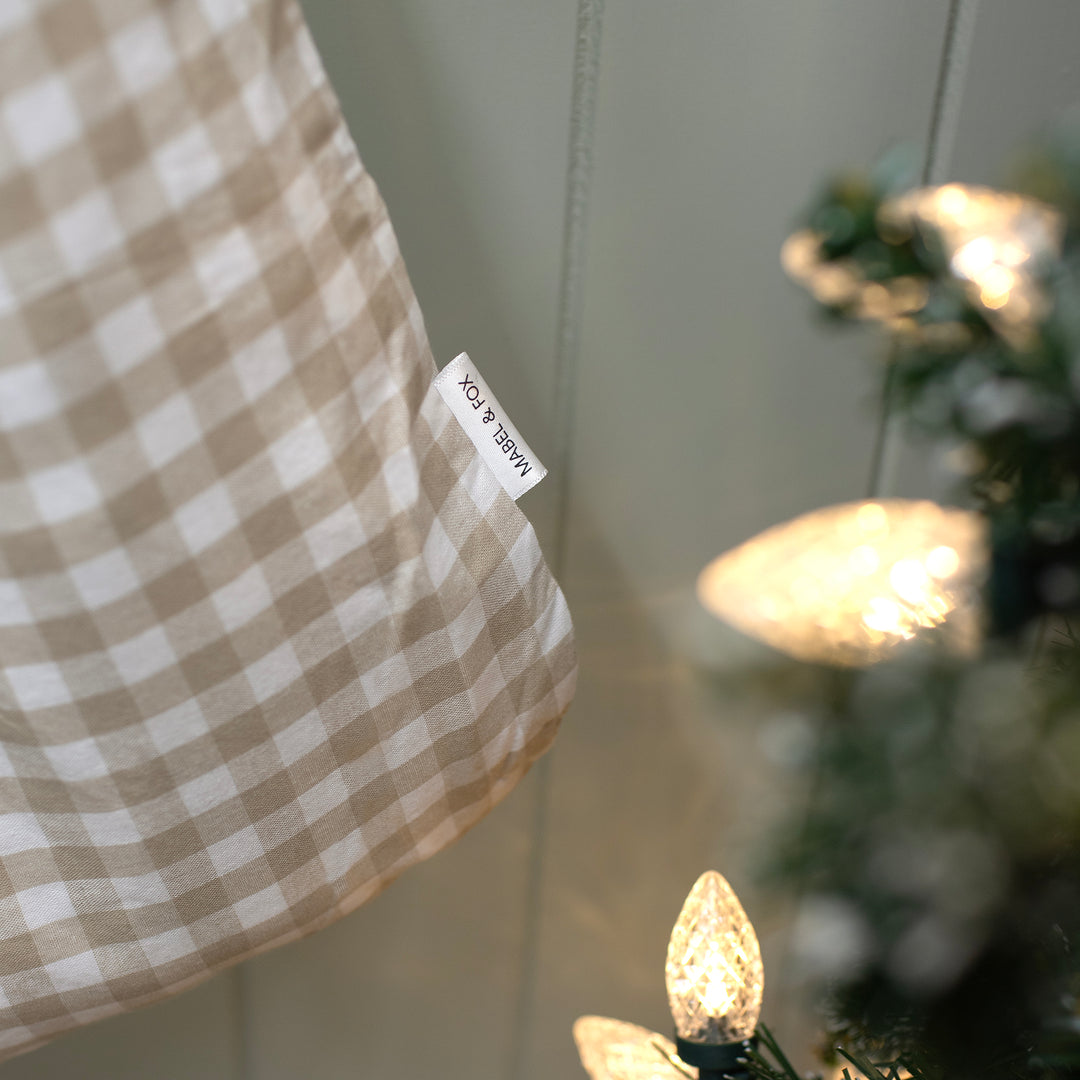 Mabel & Fox - Beige Gingham Stocking - Mabel & Fox