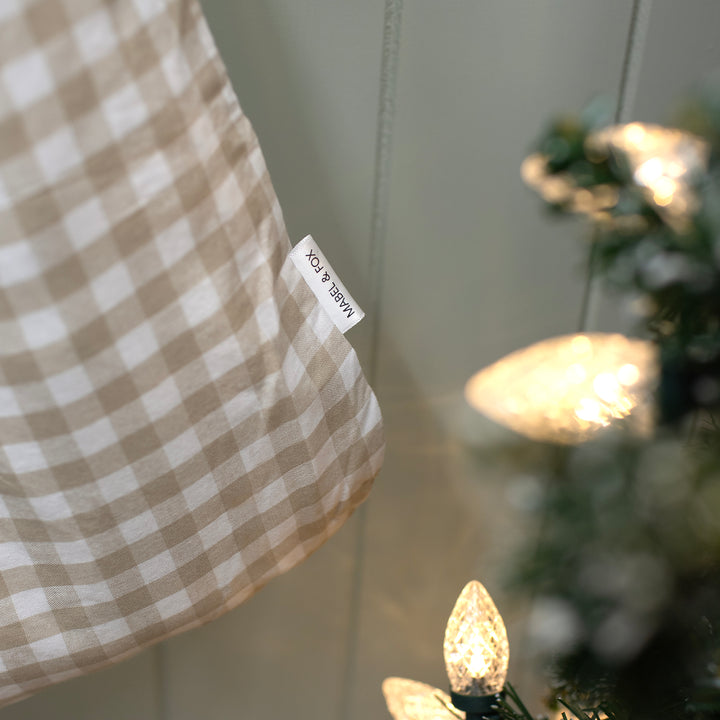 Mabel & Fox - Beige Gingham Stocking - Mabel & Fox