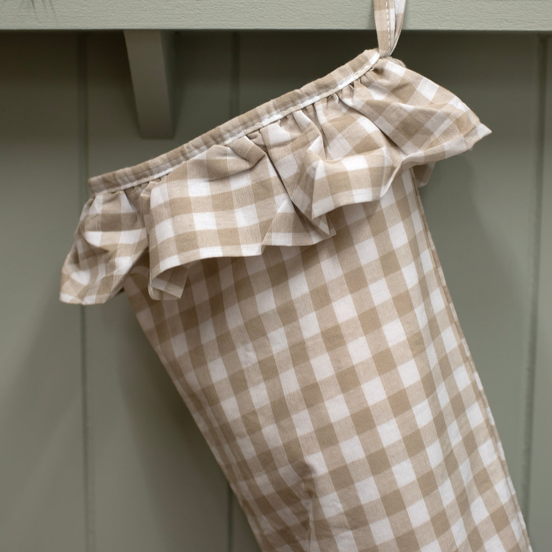 Mabel & Fox - Beige Gingham Stocking - Mabel & Fox