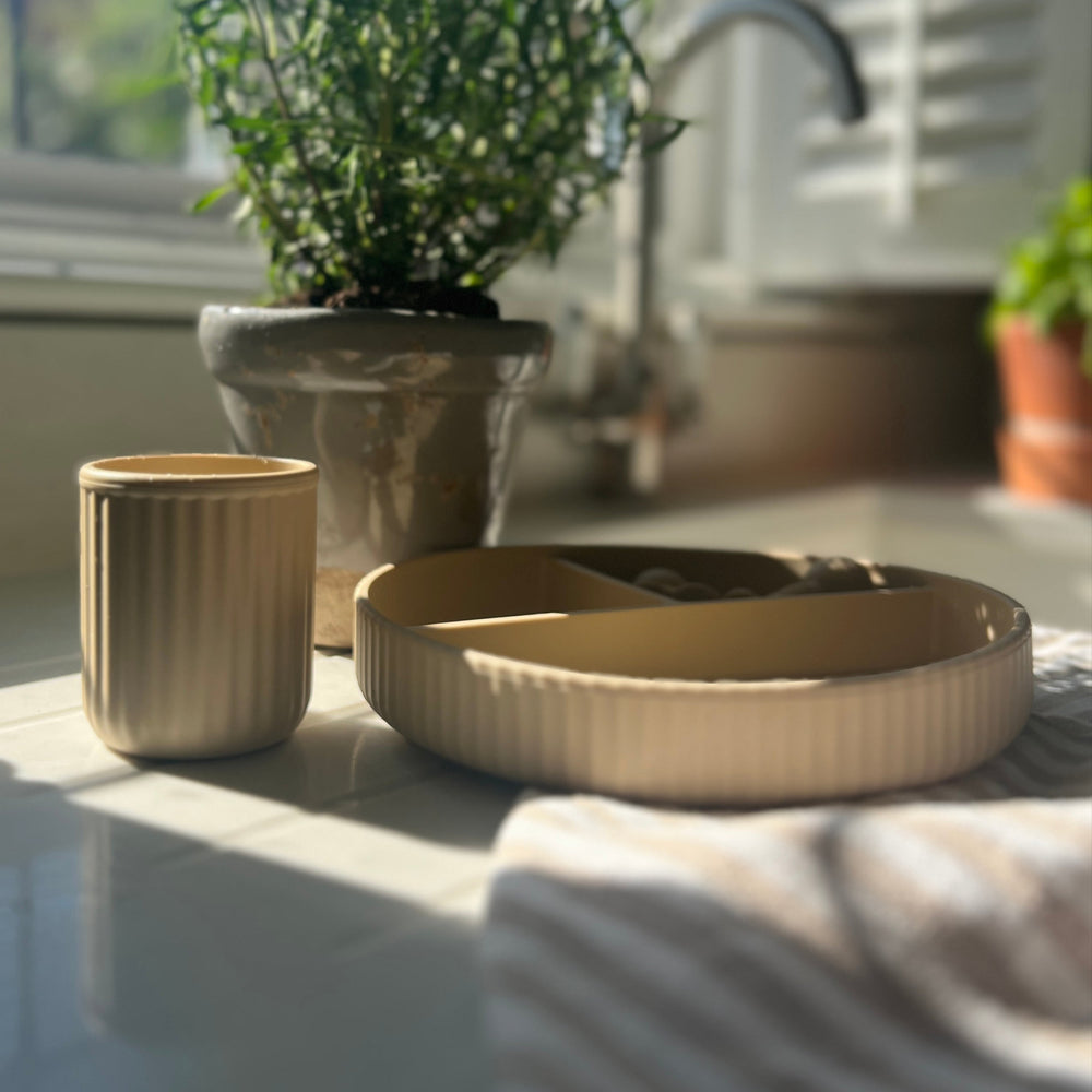 Mabel & Fox - Complete Silicone Tableware Set - Beige (7 Pcs) - Mabel & Fox
