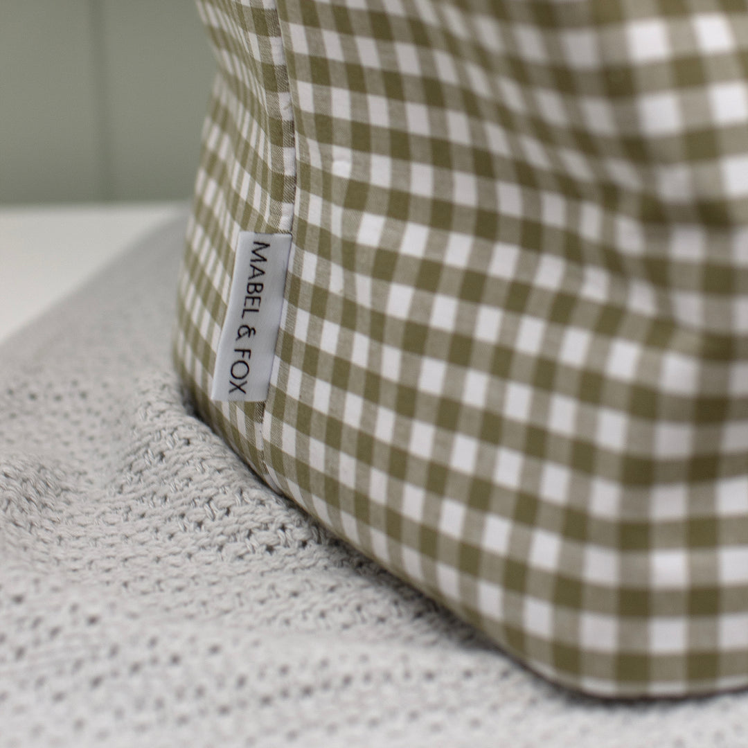 Mabel & Fox - Gingham Nappy Caddy - Green - Mabel & Fox