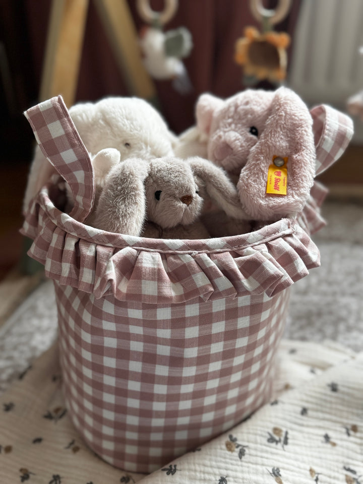 Mabel & Fox - Gingham Ruffle Basket - Pink - Mabel & Fox