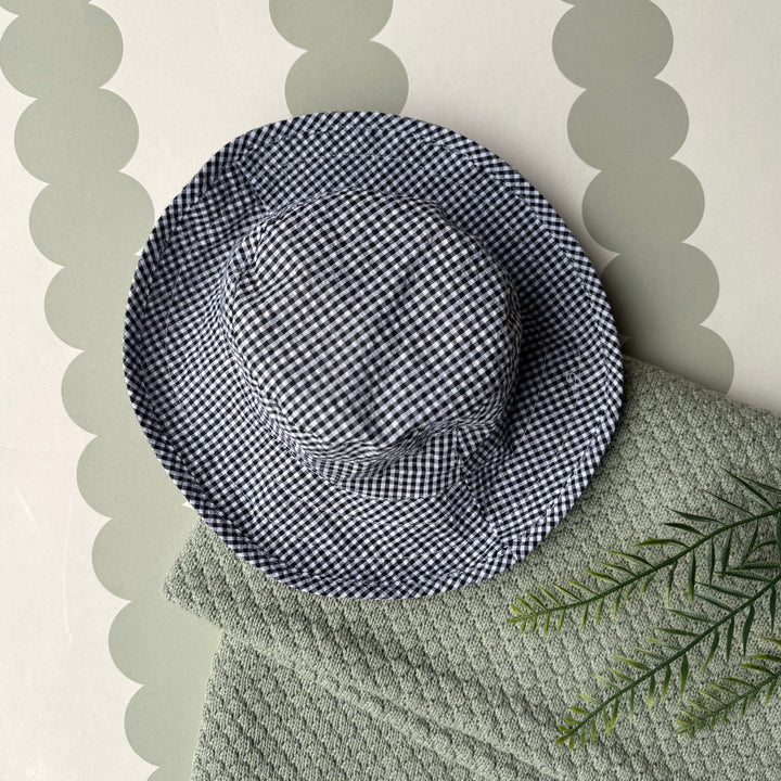 Mabel & Fox - Gingham Sun Hat - Black - Mabel & Fox