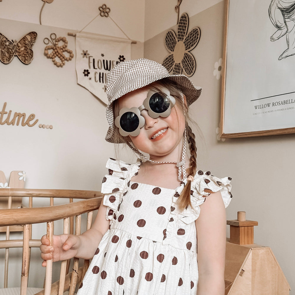 Mabel & Fox - Gingham Sun Hat - Brown - Mabel & Fox