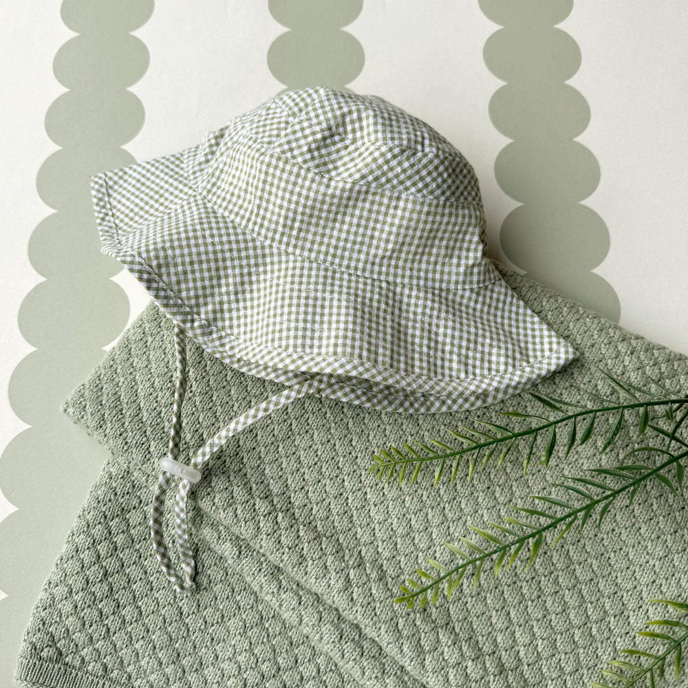 Mabel & Fox - Gingham Sun Hat - Sage - Mabel & Fox