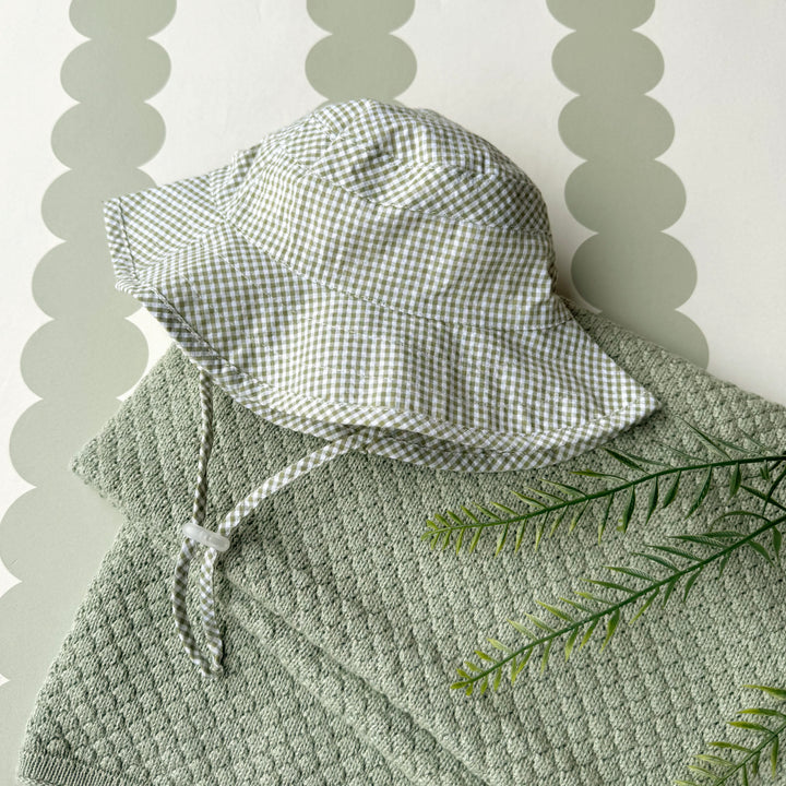 Mabel & Fox - Gingham Sun Hat - Sage - Mabel & Fox