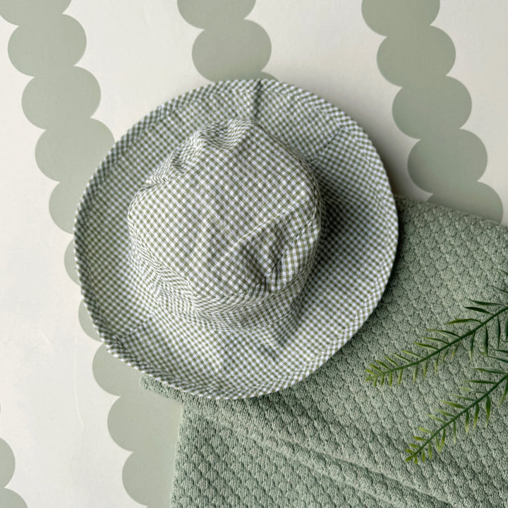 Mabel & Fox - Gingham Sun Hat - Sage - Mabel & Fox