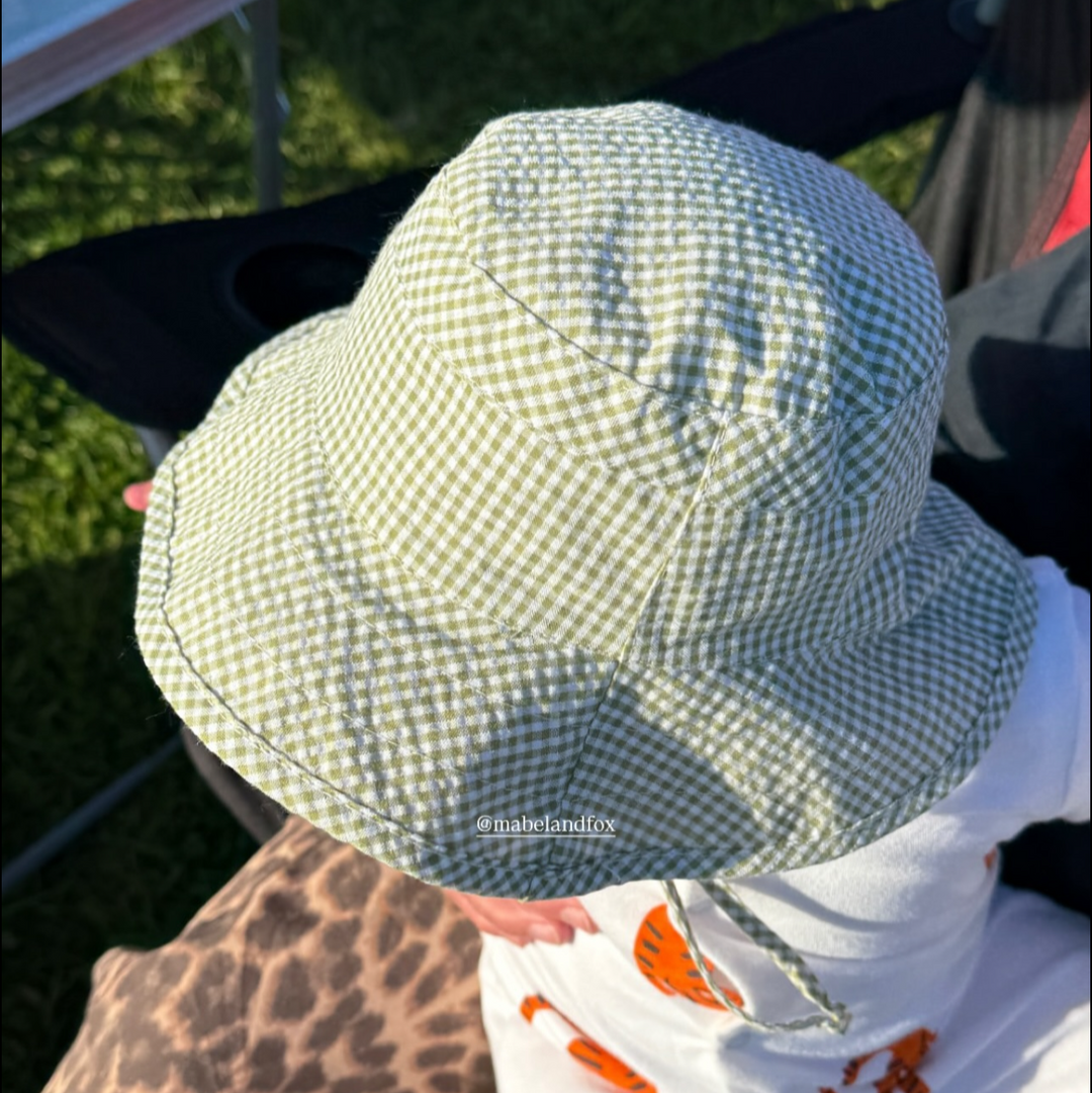 Mabel & Fox - Gingham Sun Hat - Sage - Mabel & Fox