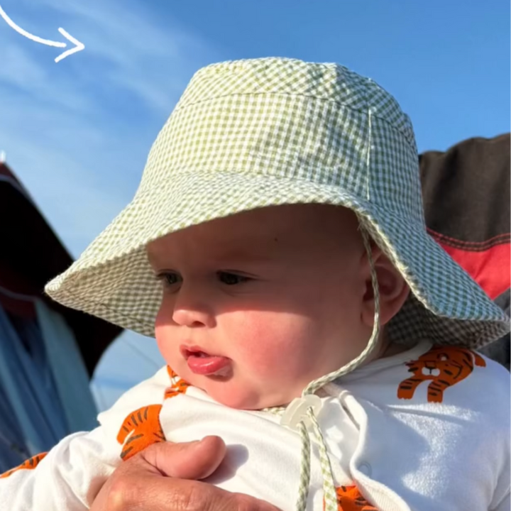 Mabel & Fox - Gingham Sun Hat - Sage - Mabel & Fox