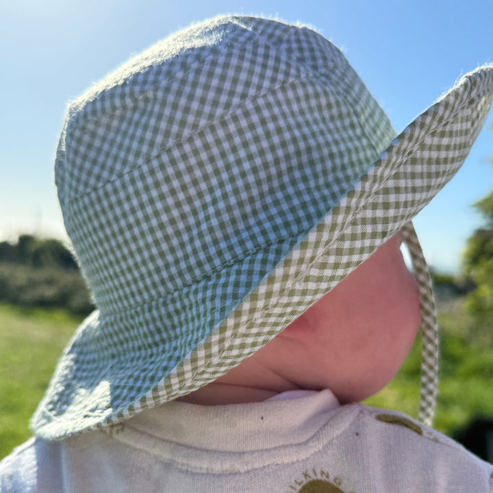 Mabel & Fox - Gingham Sun Hat - Sage - Mabel & Fox