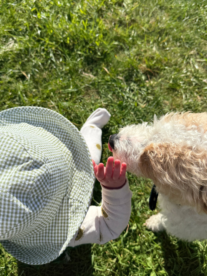 Mabel & Fox - Gingham Sun Hat - Sage - Mabel & Fox