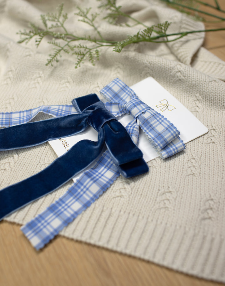 Mabel & Fox - Hair Bow Clips - Blue (2 Pack) - Mabel & Fox